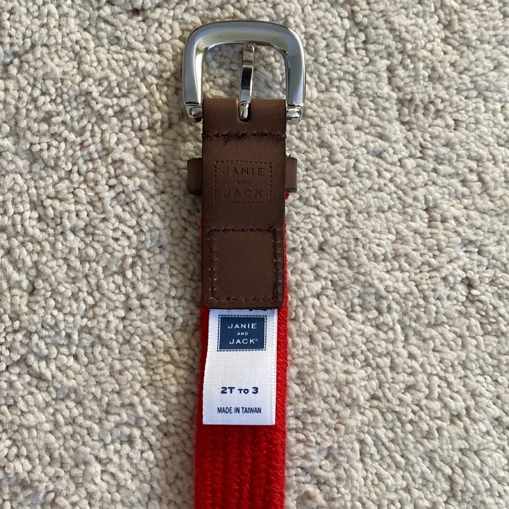 Janie and Jack Red and Brown Kids Belt